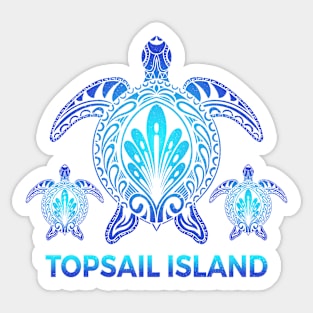 Vintage Topsail Island North Carolina Ocean Blue Sea Turtle Souvenirs Sticker